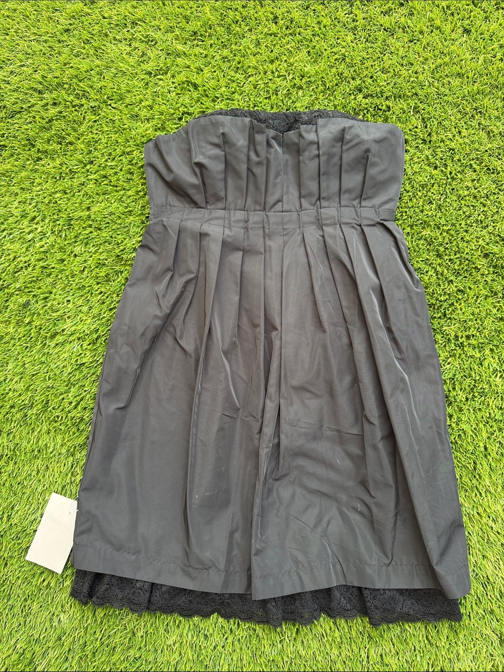 BCBGeneration Black Strapless Pleated Dress
